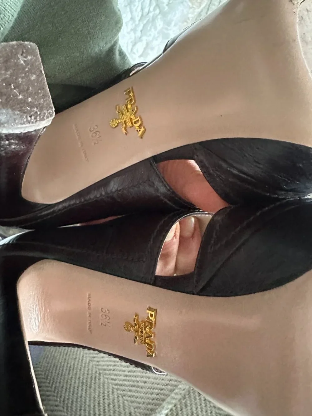 Prada Brown Leather Cut Out High Heel Pump - Picture 2 of 12